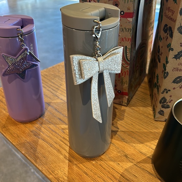 β¨Bling Starbucks coffee Thermal mug Travel 16oz gray silver starlight glitter - Picture 1 of 3